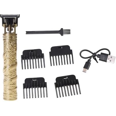 MHADBKH Steel Hair Trimmers for Barbers, Golden Panlong USB Rechargeable Hair Cutting Kit for Barbers with 4 Guide Combs for Men Women & Children, Trim More Easily MHADBKH Steel Hair Trimmers for Barbers, Golden Panlong USB Rechargeable Hair Cutting Kit for Barbers with 4 Guide Combs for Men Women & Children, Trim More Easily