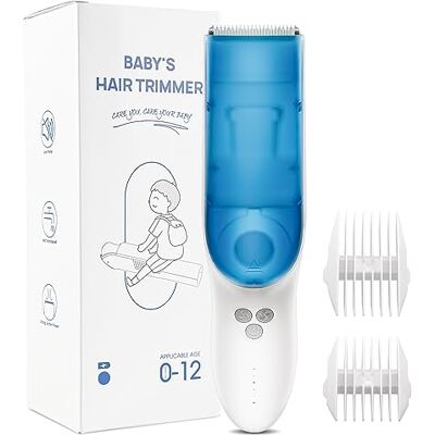 CARER SPARK Baby Hair Clipper Hair Cutting Machine Noiseless Vacuum Adsorption IPX7 Waterproof Rechargeable with 2 Guide Combs Safe Professional Kids Barber Set Trimmer for Children CARER SPARK Baby Hair Clipper Hair Cutting Machine Noiseless Vacuum Adsorption IPX7 Waterproof Rechargeable with 2 Guide Combs Safe Professional Kids Barber Set Trimmer for Children