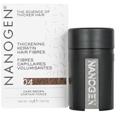 Nanogen Hair Fibres Dark Brown, Root Touch Up, 15g Keratin Texture Powder Adds Volume and Thickness for Fine or Thinning Scalps, Instant Bald Spot Concealer Nanogen Hair Fibres Dark Brown, Root Touch Up, 15g Keratin Texture Powder Adds Volume and Thickness for Fine or Thinning Scalps, Instant Bald Spot Concealer