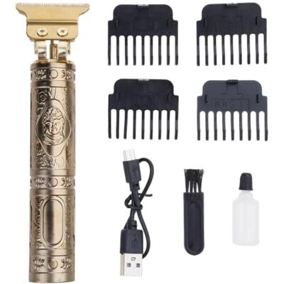 Fieuaah Retro Hair Trimmer for Men with 4 Guide, Golden, A USB Rechargeable Hair Cutting Kit with 4 Guide Combs for Men Women & Children, Smooth Help You Trim More Easily Fieuaah Retro Hair Trimmer for Men with 4 Guide, Golden, A USB Rechargeable Hair Cutting Kit with 4 Guide Combs for Men Women & Children, Smooth Help You Trim More Easily