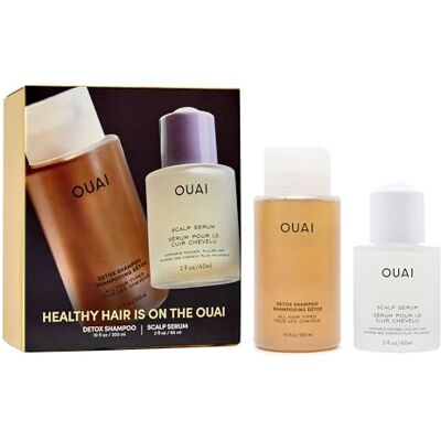 OUAI Healthy Hair Is On The Detox Shampoo + Scalp Serum Gift Set – Limited Edition Hair Care Duo for Deep Cleansing + Hydrated Scalp – Clarifying Shampoo + Balancing Scalp Serum OUAI Healthy Hair Is On The Detox Shampoo + Scalp Serum Gift Set – Limited Edition Hair Care Duo for Deep Cleansing + Hydrated Scalp – Clarifying Shampoo + Balancing Scalp Serum