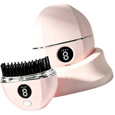 TAZIZI Portable Heated Hair Comb with Digital Display, 3 Heat, B Cordless Heated Brush with Digital Display, 3 Heat Settings for Travel Use, Vanity Use, Frizz Control TAZIZI Portable Heated Hair Comb with Digital Display, 3 Heat, B Cordless Heated Brush with Digital Display, 3 Heat Settings for Travel Use, Vanity Use, Frizz Control