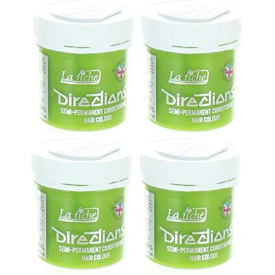 La Riche 4 x Directions Semi-Perm Hair Colour Fluorescent Lime 4x 88ml La Riche 4 x Directions Semi-Perm Hair Colour Fluorescent Lime 4x 88ml