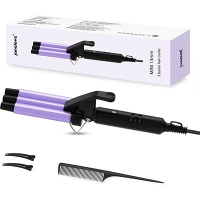 janelove Upgraded Mini Hair Waver for Short & Medium Hair, 13MM Curling Wand, 0.45lb Lightweight, Mini Size Crimper Beach Waver, Travel Friendly,Adjustable Temperature-Purple janelove Upgraded Mini Hair Waver for Short & Medium Hair, 13MM Curling Wand, 0.45lb Lightweight, Mini Size Crimper Beach Waver, Travel Friendly,Adjustable Temperature-Purple