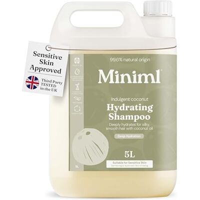 Miniml Natural Hair Shampoo Eco Friendly – 5L Refill Nourishing Coconut Men and Womens Sensitive Scalp & Skin Cruelty Free Vegan Shampoo For Greasy, Curly, Dry and Dandruff Hair Miniml Natural Hair Shampoo Eco Friendly – 5L Refill Nourishing Coconut Men and Womens Sensitive Scalp & Skin Cruelty Free Vegan Shampoo For Greasy, Curly, Dry and Dandruff Hair