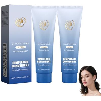 YUNFAX Protein Hair Straightening Cream–100ml Fast Smoothing,Frizz Control&Glossy Silk Finish,Styling Treatment for Curly/Frizzy/Wavy Hair,Suitable for Women&All Hair Types,Enhances Natural Beauty (2PCS) YUNFAX Protein Hair Straightening Cream–100ml Fast Smoothing,Frizz Control&Glossy Silk Finish,Styling Treatment for Curly/Frizzy/Wavy Hair,Suitable for Women&All Hair Types,Enhances Natural Beauty (2PCS)