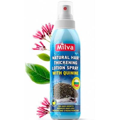 Milva Hair Thickening Spray with Quinine Extract Hair Loss Treatment for Women and Men No-Rinse Hair Water Tonic Stimulant Hair Growth Spray Nourishe Scalp, Stimulate Hair Regrowth 200 ML Milva Hair Thickening Spray with Quinine Extract Hair Loss Treatment for Women and Men No-Rinse Hair Water Tonic Stimulant Hair Growth Spray Nourishe Scalp, Stimulate Hair Regrowth 200 ML