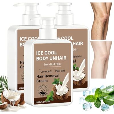 WRJFD Mint Ice Cooling Hair Removal Cream, Smooth Refreshing Painless (3pcs) Cooling Underarm Hair Removal Cream with Coconut Oil , Fast Refreshing Painless Removal for Facial, Armpits, Arms, Legs WRJFD Mint Ice Cooling Hair Removal Cream, Smooth Refreshing Painless (3pcs) Cooling Underarm Hair Removal Cream with Coconut Oil , Fast Refreshing Painless Removal for Facial, Armpits, Arms, Legs