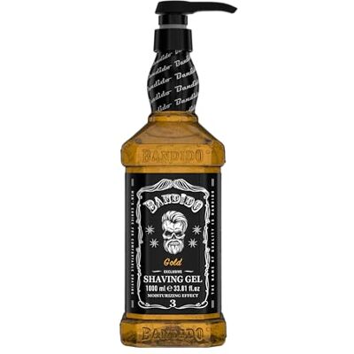 Bandido Shaving Gel Transparent Gel Non-Foaming Precise Shaving Men and Women 03 Metallic Gold 1000 ml Bandido Shaving Gel Transparent Gel Non-Foaming Precise Shaving Men and Women 03 Metallic Gold 1000 ml