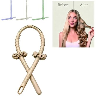 Lggzmm Heated-free sleep curler headband with adjustable curlers Designed specifically for long hair. Women's sleeping curler. Holds your hairstyle overnight. Zero heat damage Lggzmm Heated-free sleep curler headband with adjustable curlers Designed specifically for long hair. Women's sleeping curler. Holds your hairstyle overnight. Zero heat damage