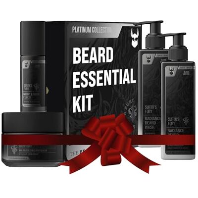 The Beard Struggle Beard Care Kit for Men by – Essential Beard Kit with Beard Balm, Beard Oil, Beard Wash & Beard Conditioner – Beard Grooming Kit – Platinum Collection – Surtr’s Fury The Beard Struggle Beard Care Kit for Men by – Essential Beard Kit with Beard Balm, Beard Oil, Beard Wash & Beard Conditioner – Beard Grooming Kit – Platinum Collection – Surtr’s Fury