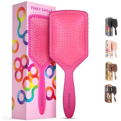 FRAMAR Paddle Hair Brush Women, Wet Hair Brush Detangler, Hairbrushes, Pink FRAMAR Paddle Hair Brush Women, Wet Hair Brush Detangler, Hairbrushes, Pink
