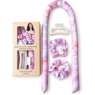 HWZENQZ Heatless Curling Set,Heatless Curling Rod, Satin Scrunchies Overnight Curls with Overnight Blowout Rods(tie dye powder) HWZENQZ Heatless Curling Set,Heatless Curling Rod, Satin Scrunchies Overnight Curls with Overnight Blowout Rods(tie dye powder)