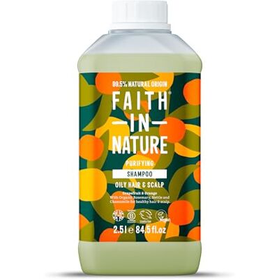 FAITH IN NATURE Natural Grapefruit & Orange Shampoo, Purifying For Oily Hair & Scalp, Vegan & Cruelty Free, No SLS, Silicones or Parabens, 2.5L Refill FAITH IN NATURE Natural Grapefruit & Orange Shampoo, Purifying For Oily Hair & Scalp, Vegan & Cruelty Free, No SLS, Silicones or Parabens, 2.5L Refill