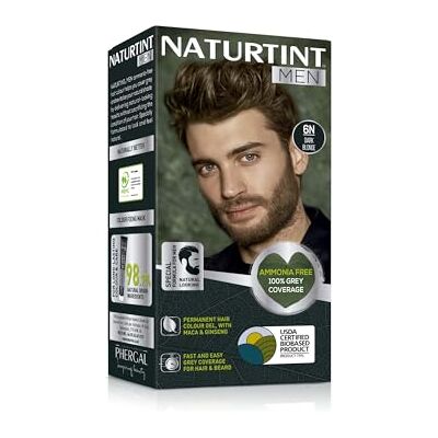 Naturtint Men Permanent Hair Colour Gel 6N Dark Blonde for Hair Beard and Moustache. Ammonia Free, up to 100% Grey Coverage, Natural Looking Long Lasting Results Naturtint Men Permanent Hair Colour Gel 6N Dark Blonde for Hair Beard and Moustache. Ammonia Free, up to 100% Grey Coverage, Natural Looking Long Lasting Results