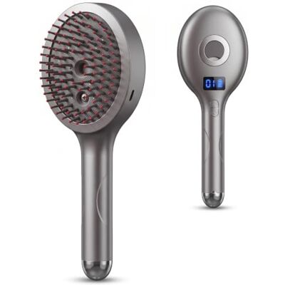 Vistnale Electric Steam Brush Rechargeable Anti-static Comb Grey Anti-static Design, Water Spray Feature, Reduces Frizz, Smooths Nourishes Hair Vistnale Electric Steam Brush Rechargeable Anti-static Comb Grey Anti-static Design, Water Spray Feature, Reduces Frizz, Smooths Nourishes Hair