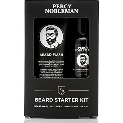 Percy Nobleman Beard Starter Set, Beard Care Set with Beard Oil and Beard Wash, Suitable as Filling Material for Stockings, 30 ml / 75 ml Percy Nobleman Beard Starter Set, Beard Care Set with Beard Oil and Beard Wash, Suitable as Filling Material for Stockings, 30 ml / 75 ml