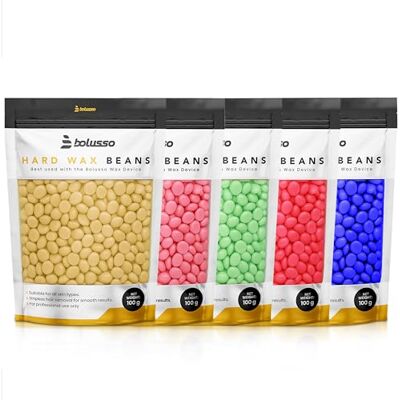 Bolusso Wax Beans Starter Kit Hard Wax Beads Hair Removal Set with 5 Types Wax Pearls At-Home Waxing Kit for Face, Legs & Body Smooth, Long-Lasting Results Bolusso Wax Beans Starter Kit Hard Wax Beads Hair Removal Set with 5 Types Wax Pearls At-Home Waxing Kit for Face, Legs & Body Smooth, Long-Lasting Results