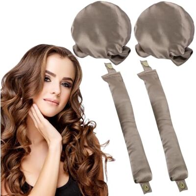 CHAOHAOKE 2 Pack Heat Free Curling Set Silk Curl Band with Sleep Cap Suitable for heat-free curls overnight; includes sleep cap to protect the hairstyle; can be used on short and long hair CHAOHAOKE 2 Pack Heat Free Curling Set Silk Curl Band with Sleep Cap Suitable for heat-free curls overnight; includes sleep cap to protect the hairstyle; can be used on short and long hair