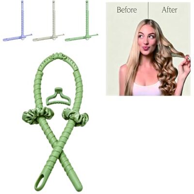 Lggzmm Overnight No-Heat Curler Headband,Adjustable Hair Roller for Long Hair Designed specifically for long hair. Women's sleeping curler. Holds your hairstyle overnight. Zero heat damage Lggzmm Overnight No-Heat Curler Headband,Adjustable Hair Roller for Long Hair Designed specifically for long hair. Women's sleeping curler. Holds your hairstyle overnight. Zero heat damage