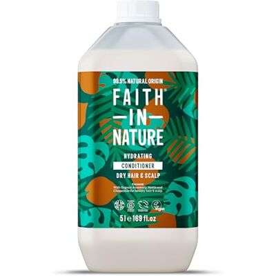 FAITH IN NATURE Organic Coconut Conditioner, Hydrating for Dry Hair & Scalp, Vegan & Cruelty Free, No SLS, Silicones or Parabens, 5L Refill Pack FAITH IN NATURE Organic Coconut Conditioner, Hydrating for Dry Hair & Scalp, Vegan & Cruelty Free, No SLS, Silicones or Parabens, 5L Refill Pack