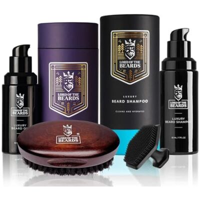 Lord Of The Beards Premium Beard Care Kit – Oud Enigma Beard Oil, Beard Shampoo, Beard Brush & Facial Brush Ultimate Grooming Set for Men – Luxury Gift for Bearded Men Lord Of The Beards Premium Beard Care Kit – Oud Enigma Beard Oil, Beard Shampoo, Beard Brush & Facial Brush Ultimate Grooming Set for Men – Luxury Gift for Bearded Men