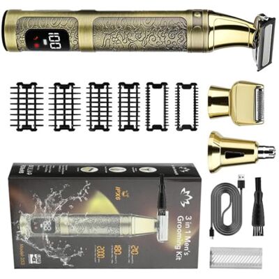 CAZSTYK Sophisticated Mens Electric Groomer with 3 Removable Heads 6 Styling Guides Long Operations Time USB Powered Dieselpunk Fashion Shaver CAZSTYK Sophisticated Mens Electric Groomer with 3 Removable Heads 6 Styling Guides Long Operations Time USB Powered Dieselpunk Fashion Shaver