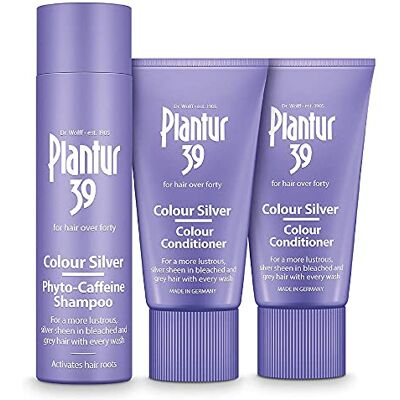 Plantur 39 Purple Shampoo and Conditioner Set Enhanced Silver Sheen for Bleached and Grey Hair Prevents and Reduces Hair Loss and Supports Hair Growth 1x Shampoo 250ml 2x Conditioner 150ml Plantur 39 Purple Shampoo and Conditioner Set Enhanced Silver Sheen for Bleached and Grey Hair Prevents and Reduces Hair Loss and Supports Hair Growth 1x Shampoo 250ml 2x Conditioner 150ml