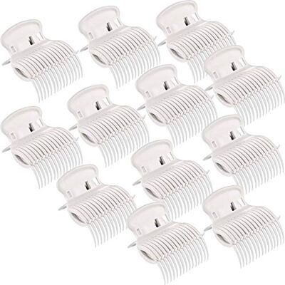 POFET 12pcs Hot Roller Clips Hair Curler Claw Clips Replacement Roller Clips For Women Girls Hair Section Styling White POFET 12pcs Hot Roller Clips Hair Curler Claw Clips Replacement Roller Clips For Women Girls Hair Section Styling White