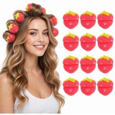 Healifty Sponge Strawberry Shaped Hair Curlers 12pcs (Red) Healifty Sponge Strawberry Shaped Hair Curlers 12pcs (Red)