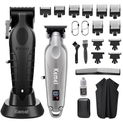 KEMEI 2293Silver+2296 Hair Clippers Kit for Men KEMEI 2293Silver+2296 Hair Clippers Kit for Men