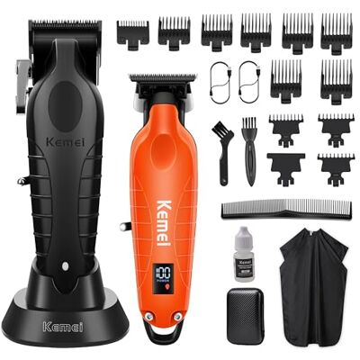 KEMEI 2293Orange+2296 Hair Clippers Kit for Men KEMEI 2293Orange+2296 Hair Clippers Kit for Men