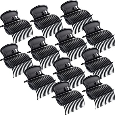 Syhood Hot Roller Clips Hair Curler Claw Replacement for Women Girls Hair Section Styling (12 Pieces, Black) Syhood Hot Roller Clips Hair Curler Claw Replacement for Women Girls Hair Section Styling (12 Pieces, Black)