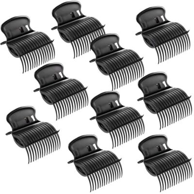 BEAHING Hot Roller Clips Hair Curler Claw Clips Perm Insulation Hairstyling Tool Black 10PCS BEAHING Hot Roller Clips Hair Curler Claw Clips Perm Insulation Hairstyling Tool Black 10PCS