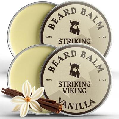 Viking Beard Balm for Men 2 Oz Each, Pack of 2, Vanilla Scent Viking Beard Balm for Men 2 Oz Each, Pack of 2, Vanilla Scent