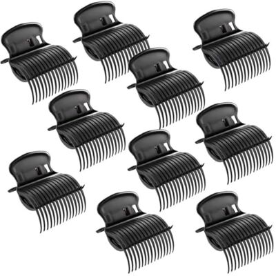 Yeaxxsqy 10Pcs Black Hot Roller Clips, Hair Curler Claw Perm Insulation Clips for Hairstyling Tool Yeaxxsqy 10Pcs Black Hot Roller Clips, Hair Curler Claw Perm Insulation Clips for Hairstyling Tool