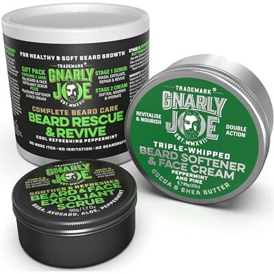 TRADEMARK GNARLY JOE EST.MMXVII Gnarly Joe Beard Rescue Gift Pack Beard Softener 85ml & Exfoliant 50g TRADEMARK GNARLY JOE EST.MMXVII Gnarly Joe Beard Rescue Gift Pack Beard Softener 85ml & Exfoliant 50g