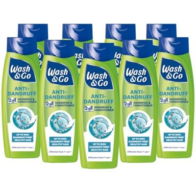 Wash & Go 2 in1 Anti Dandruff Shampoo and Conditioner 290ml (Pack of 9 Bottles) Wash & Go 2 in1 Anti Dandruff Shampoo and Conditioner 290ml (Pack of 9 Bottles)