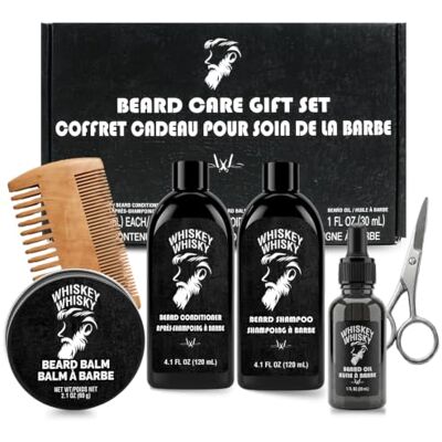Rinse & Robust Beard Care Kit for Men, 6PC Whisky Beard Grooming Kit with Beard Oil, Beard Brush, Balm, Beard Shampoo, Birthday Gifts for Him Rinse & Robust Beard Care Kit for Men, 6PC Whisky Beard Grooming Kit with Beard Oil, Beard Brush, Balm, Beard Shampoo, Birthday Gifts for Him