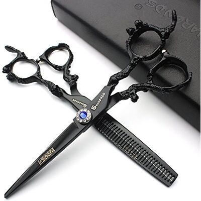 SHARONDS Barber Professional 6/7/7.5/8/9-inch high-end JP440c Barber Scissors Set Hair Scissors Set (6-inch-2pc-A) SHARONDS Barber Professional 6/7/7.5/8/9-inch high-end JP440c Barber Scissors Set Hair Scissors Set (6-inch-2pc-A)