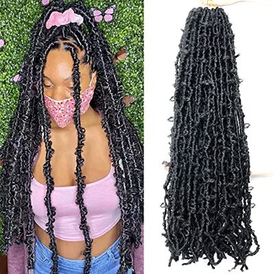 LMZIM 36 Inch Butterfly Locs Crochet Hair 5 Packs Long Distressed Soft Faux Locs, Crochet Braids Locs for Black Women LMZIM 36 Inch Butterfly Locs Crochet Hair 5 Packs Long Distressed Soft Faux Locs, Crochet Braids Locs for Black Women