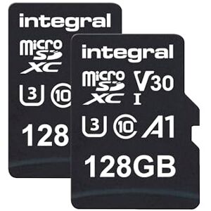 Integral 128GB Twin Pack microSD Memory Card Premium High Speed 4K Video- up to 100MB/s Read, 50MB/s Write, UHS-I, U3, V30, Class 10, A1 App Performance smartphones, tablets, drones, game consoles Integral 128GB Twin Pack microSD Memory Card Premium High Speed 4K Video- up to 100MB/s Read, 50MB/s Write, UHS-I, U3, V30, Class 10, A1 App Performance smartphones, tablets, drones, game consoles