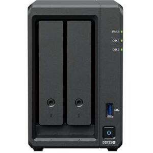 Synology DS725+ 16TB ( HAT53) 2 bay Plus series with Ryzen R1600, 4GB Ram (32GB max), 1x 2.5GbE, 1x 1GbE, 2x M.2 NVMe slots. DX525 expansion available via Type-C. Synology DS725+ 16TB ( HAT53) 2 bay Plus series with Ryzen R1600, 4GB Ram (32GB max), 1x 2.5GbE, 1x 1GbE, 2x M.2 NVMe slots. DX525 expansion available via Type-C.