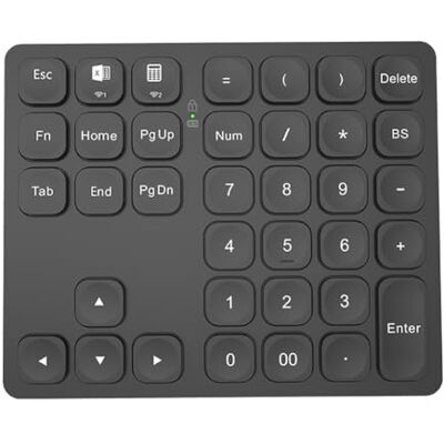 FIGGRITID Dual Bluetooth Rechargeable Numeric Keypad Wireless Numeric Keypad for PC Laptop Digital Keyboard Slinet-Black Easy to Install Easy to Use FIGGRITID Dual Bluetooth Rechargeable Numeric Keypad Wireless Numeric Keypad for PC Laptop Digital Keyboard Slinet-Black Easy to Install Easy to Use