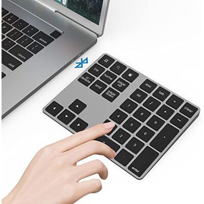 Yeemie Bluetooth Number Keypad Wireless Numeric Keypad with 34-Keys, Portable Number Pad for All Laptop Desktop, Black Yeemie Bluetooth Number Keypad Wireless Numeric Keypad with 34-Keys, Portable Number Pad for All Laptop Desktop, Black