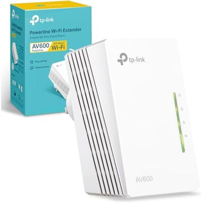 TP-LINK TL-WPA4220 AV600 Add-On Powerline Adapter, 2-Port Single N300 WiFi Extender Booster, Speeds up to 600Mbps, 2x Ethernet Ports, One-Touch Wi-Fi Configuration, Easy App Management TP-LINK TL-WPA4220 AV600 Add-On Powerline Adapter, 2-Port Single N300 WiFi Extender Booster, Speeds up to 600Mbps, 2x Ethernet Ports, One-Touch Wi-Fi Configuration, Easy App Management