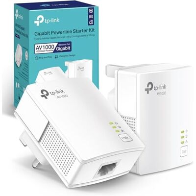 TP-LINK TL-PA717 KIT 1-Port Gigabit Powerline Adapter Starter Kit, Speed Up to 1000 Mbps, WiFi Extender Ideal for HD/3D/4K Video Streaming and Online Gaming(for Wired Only), No Configuration Required TP-LINK TL-PA717 KIT 1-Port Gigabit Powerline Adapter Starter Kit, Speed Up to 1000 Mbps, WiFi Extender Ideal for HD/3D/4K Video Streaming and Online Gaming(for Wired Only), No Configuration Required