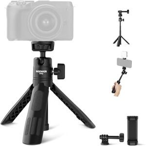 NEEWER Mini Desktop Selfie Stick Tripod Compatible with iPhone GoPro Insta360 DJI with 360° Ball Head Elevated Central Axis, Metal Portable Small Desk Camera Webcam Cell Phone Vlog Stand, TP43 Black NEEWER Mini Desktop Selfie Stick Tripod Compatible with iPhone GoPro Insta360 DJI with 360° Ball Head Elevated Central Axis, Metal Portable Small Desk Camera Webcam Cell Phone Vlog Stand, TP43 Black