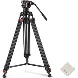 NEEWER 74" Video Tripod with Fluid Head & Damping Control, Aluminum Heavy Duty Camera Stand Professional with QR Plate for DSLR Camcorders for Video Recording, Cleaning Cloth, Max Load 17.6 lbs, TP74 NEEWER 74" Video Tripod with Fluid Head & Damping Control, Aluminum Heavy Duty Camera Stand Professional with QR Plate for DSLR Camcorders for Video Recording, Cleaning Cloth, Max Load 17.6 lbs, TP74