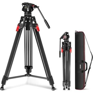 NEEWER 76" Video Camera Tripod with Fluid Head, One Step Quick Release Portable Tripod, Aluminum Heavy Duty Tripod Stand, Dual Mode QR Plate for DSLR Cameras Camcorders, Max Load 17.6lb, LL27 NEEWER 76" Video Camera Tripod with Fluid Head, One Step Quick Release Portable Tripod, Aluminum Heavy Duty Tripod Stand, Dual Mode QR Plate for DSLR Cameras Camcorders, Max Load 17.6lb, LL27